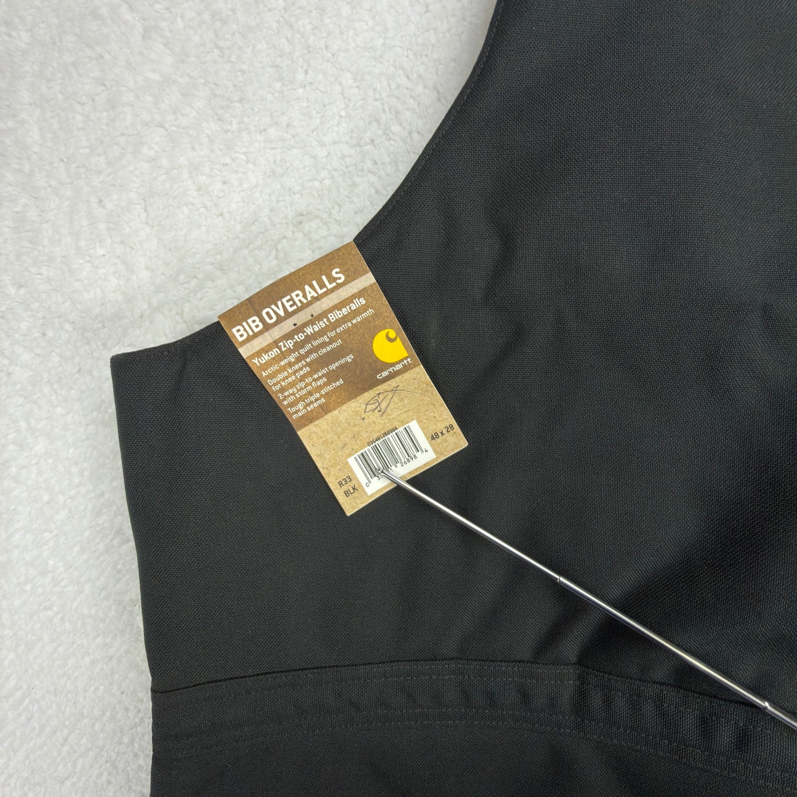 Carhartt Yukon Zip-To-Waist Biberalls Mens 48x28 R33 Blk Black Nwt Bibs Overalls